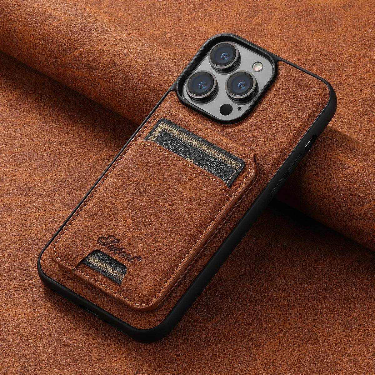 Leather Magnetic Wallet iPhone Case - Agenda365.com