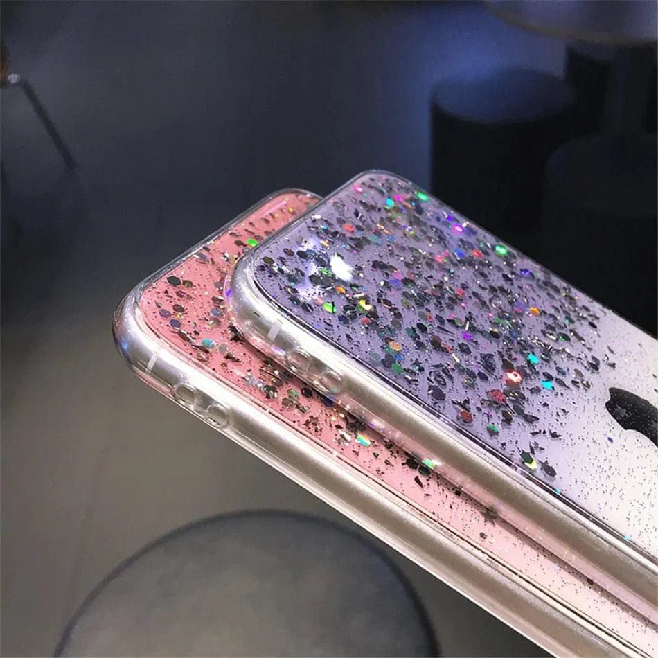 Cute Gradient Sequins Clear Glitter iPhone Case - Agenda365.com