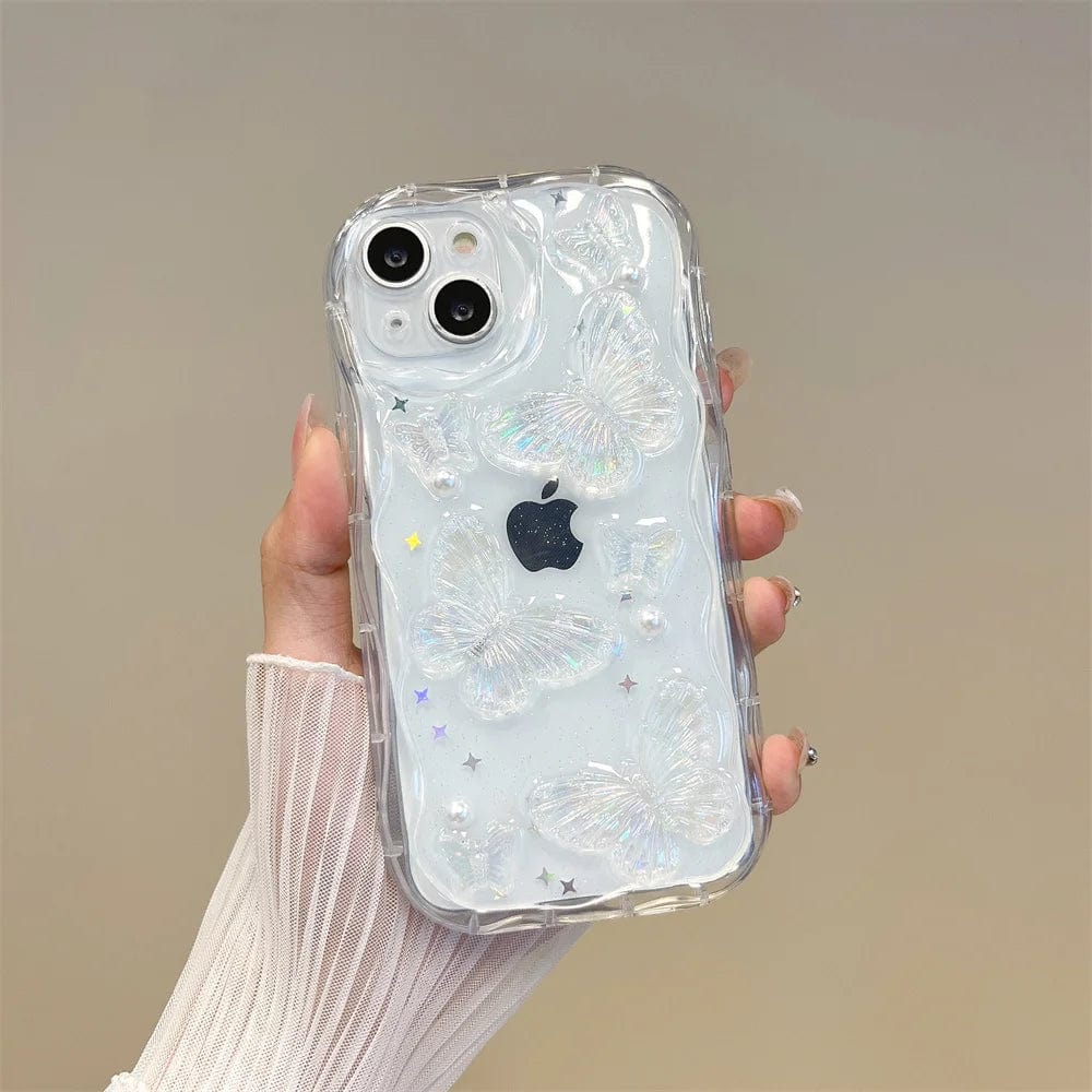 3D Butterfly Crystal Bling Glitter Pearl iPhone Case - Agenda365.com
