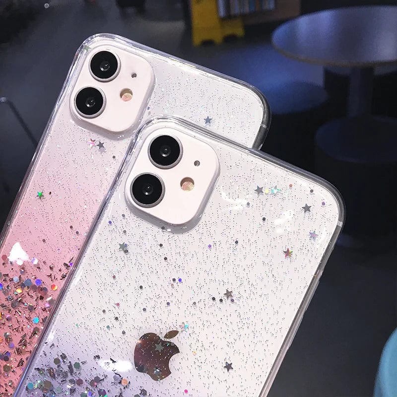 Cute Gradient Sequins Clear Glitter iPhone Case - Agenda365.com