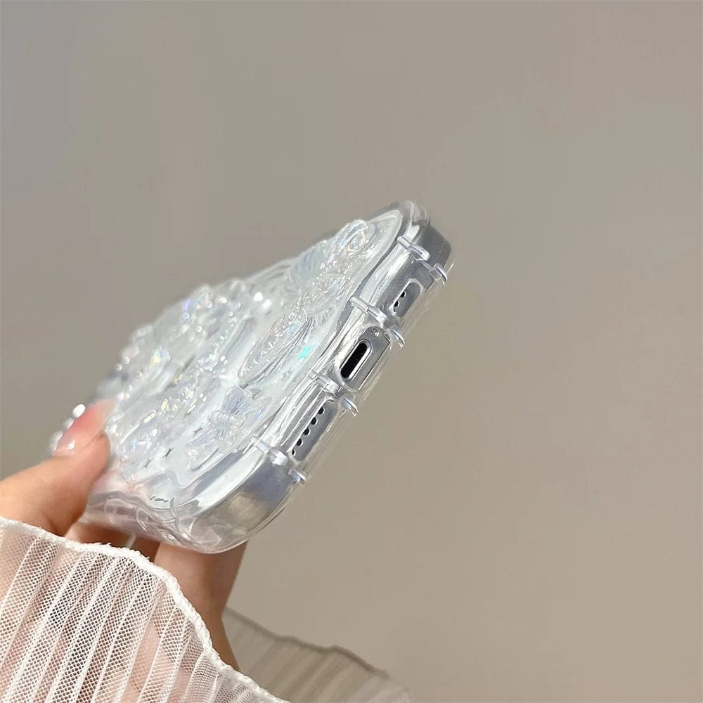 3D Butterfly Crystal Bling Glitter Pearl iPhone Case - Agenda365.com