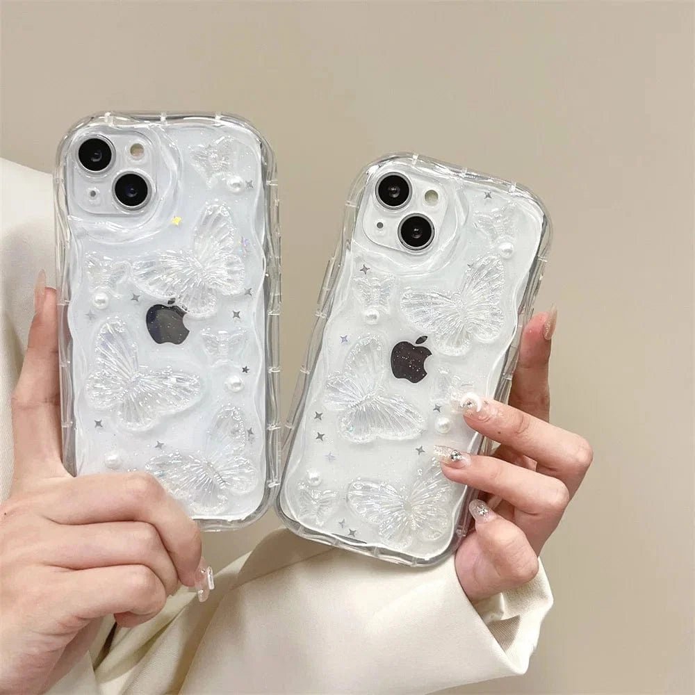 3D Butterfly Crystal Bling Glitter Pearl iPhone Case - Agenda365.com