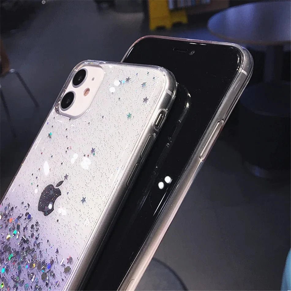 Cute Gradient Sequins Clear Glitter iPhone Case - Agenda365.com