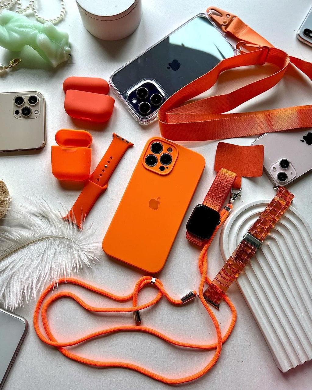 iPhone Camera Protection Silicone Case (Orange) - Agenda365.com