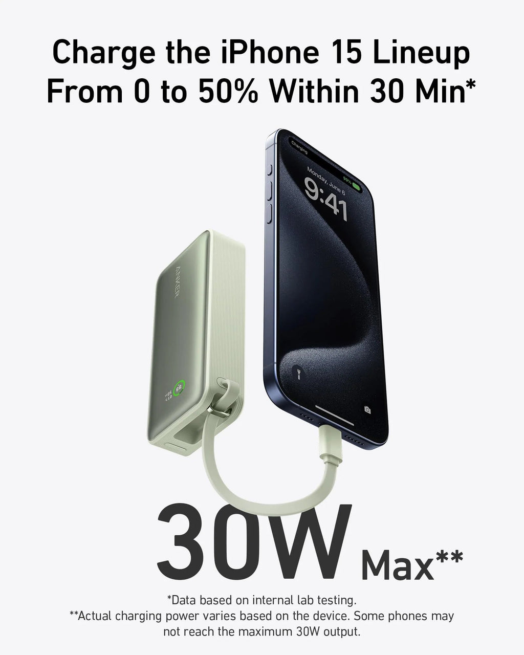 Anker Nano Power Bank (30W, Built-In USB-C Cable) - Agenda365.com