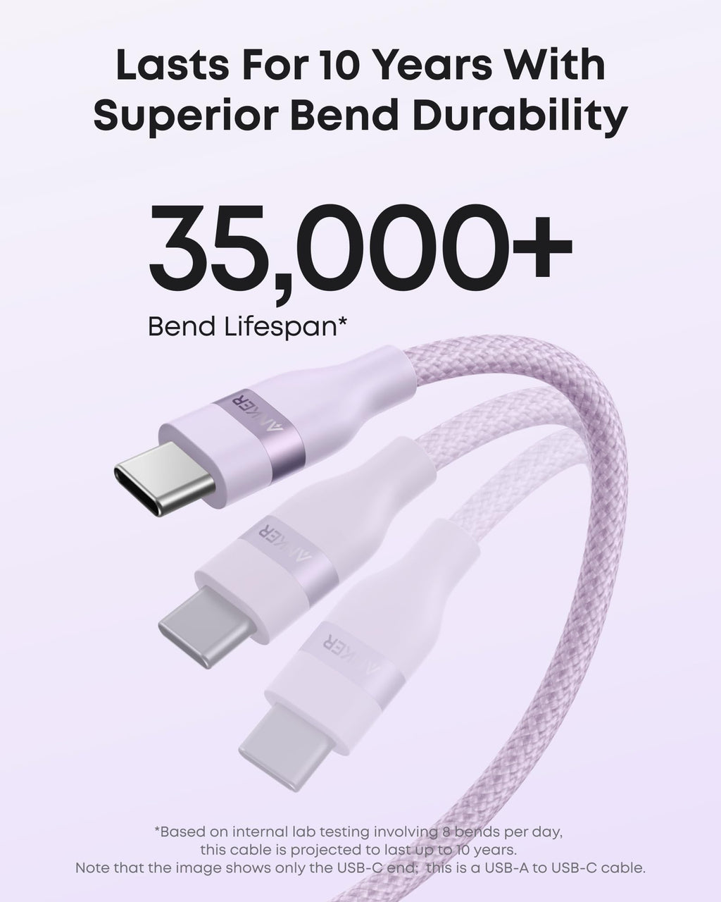 Anker USB-A to USB-C Cable (3 ft / 6 ft, Upcycled-Braided) - Agenda365.com
