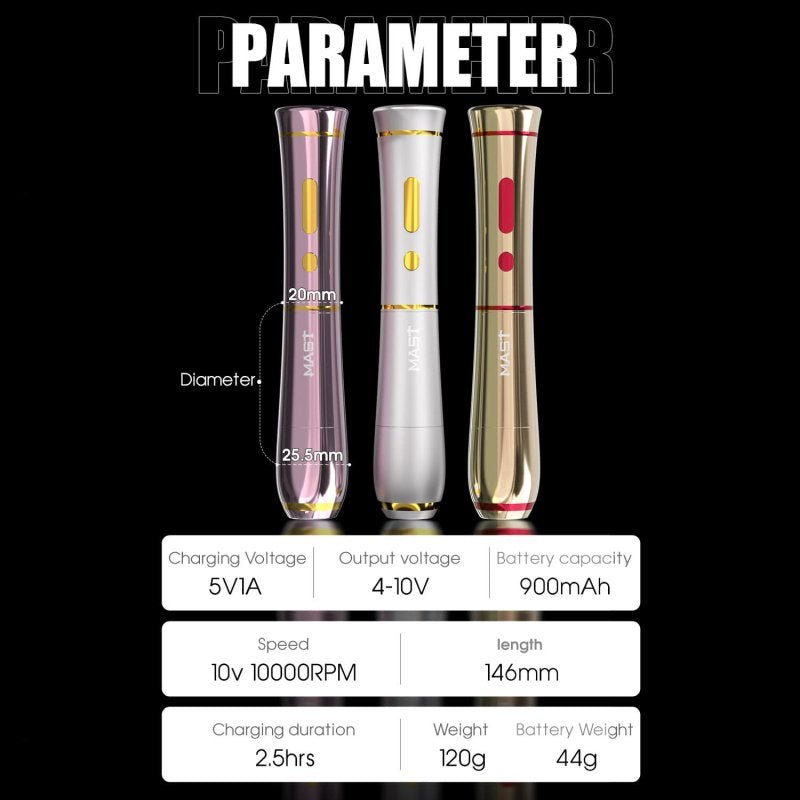 Dragonhawk Wireless Tattoo Pen Machine with 2.5MM Stroke Permanent makeup | Mast P40 - Agenda365.com