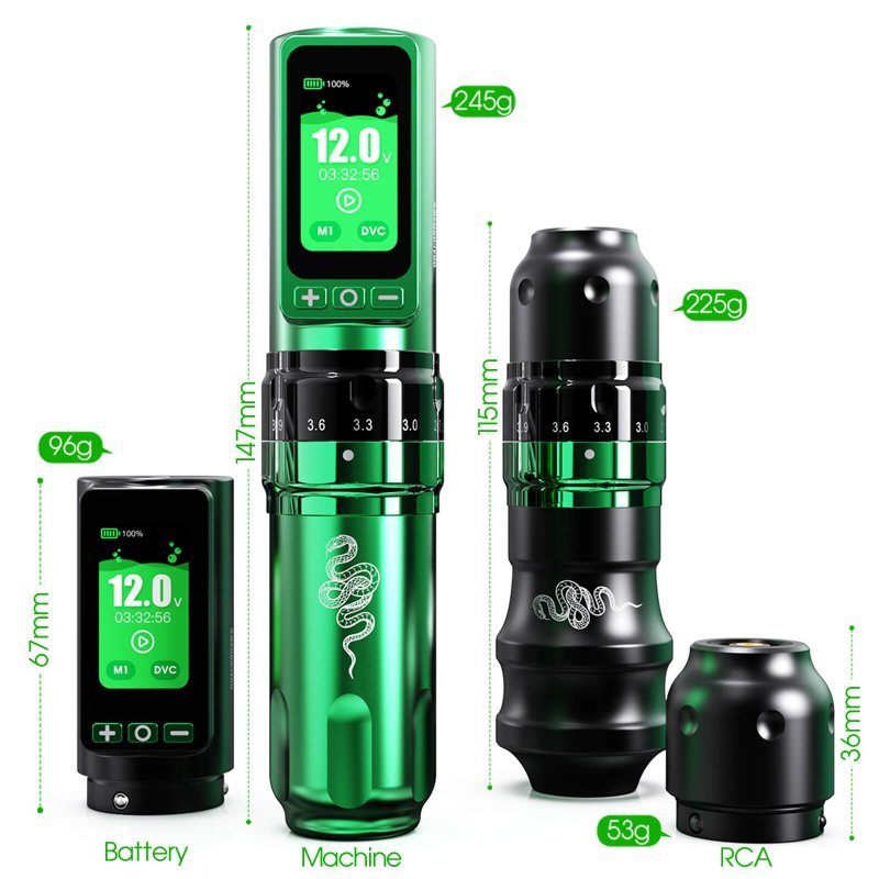 Tattoo Kit | Dragonhawk Fold Pro Year of Snake Edition Tattoo Machine Pen Wireless Professional Bundle - Agenda365.com