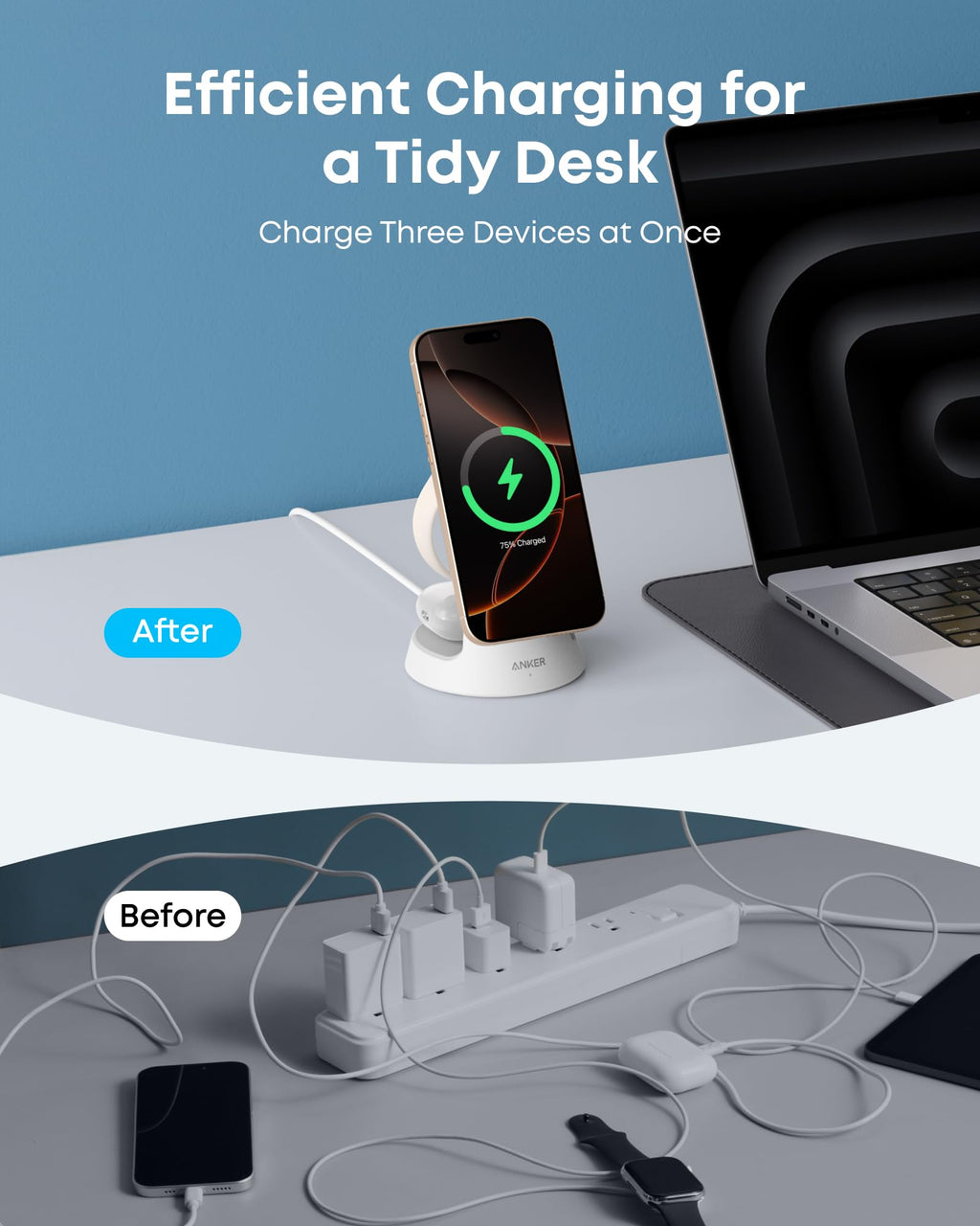 Anker MagGo Wireless Charging Station (3-in-1, Dock Stand) - Agenda365.com