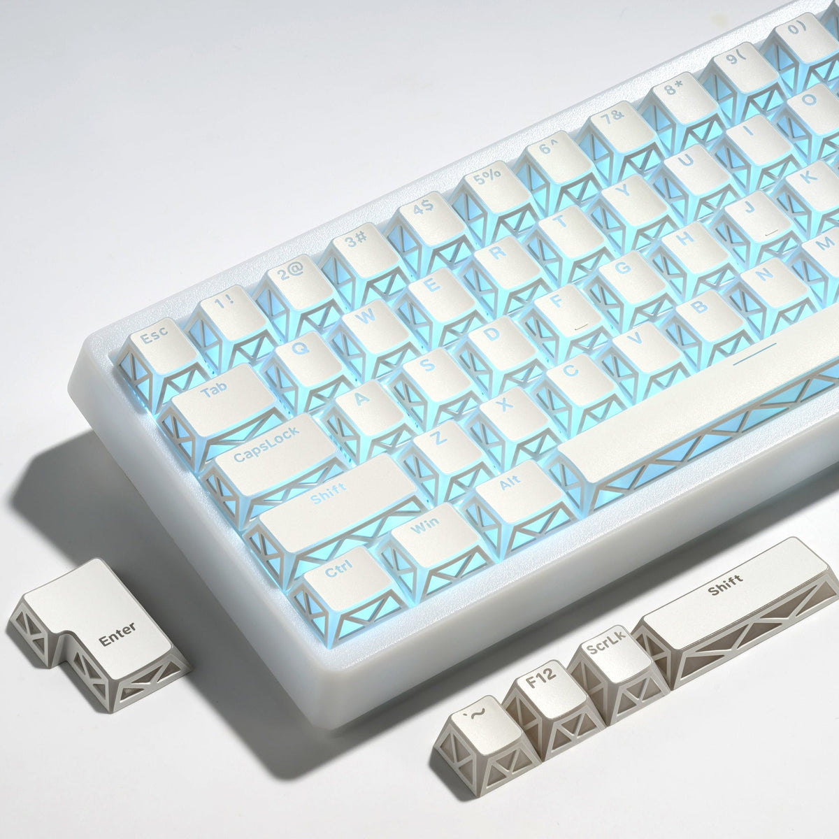XVX PRISM Refraction Shine-Through Cherry Profile 130-Key PBT Keycap Set - Agenda365.com