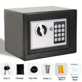 Fireproof Digital Home Safe with Keypad, Sensor Light & Money Bag-Silver - Agenda365.com