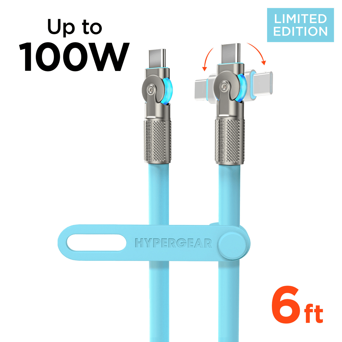 HyperGear Chunky180° 100W USB-C to USB-C Rugged Fast Charge Cable 6ft - Agenda365.com