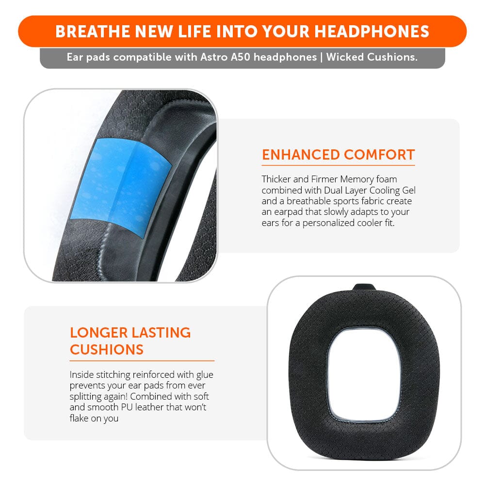 Astro A50 Gen 4, Gen 5 and A50X Earpads - WC FreeZe Cooling Gel - Agenda365.com