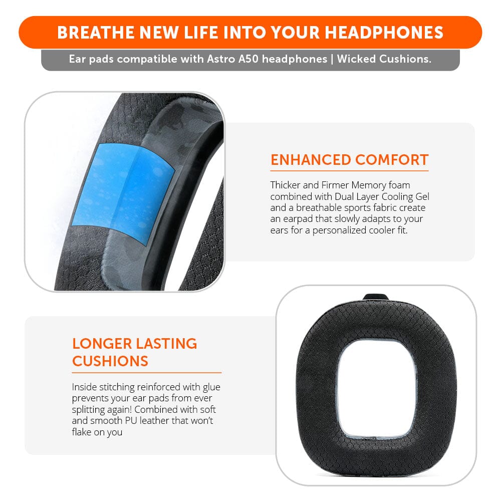Astro A50 Gen 4, Gen 5 and A50X Earpads - WC FreeZe Cooling Gel - Agenda365.com