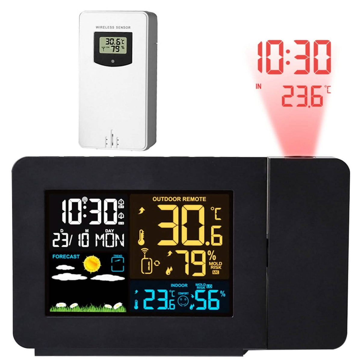Atomic Projection Alarm Clock - Agenda365.com