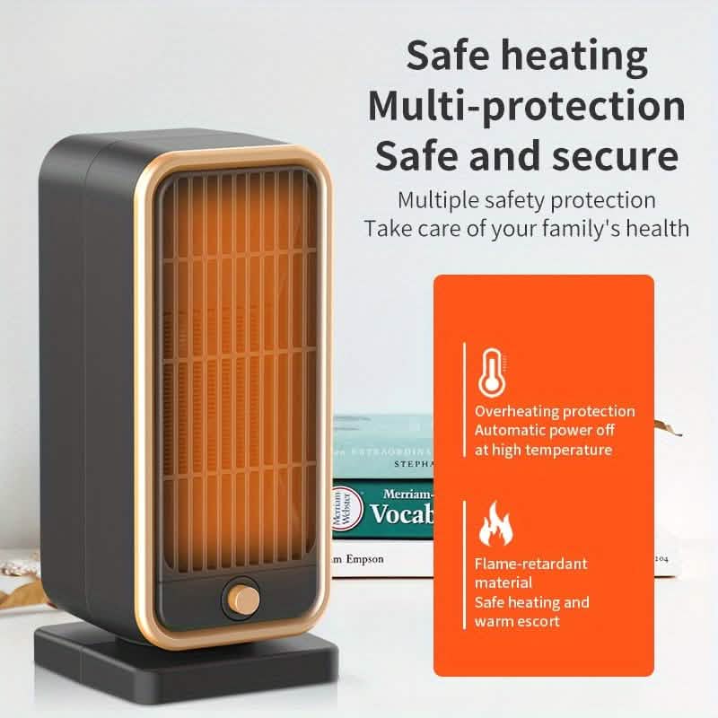 500W Portable Ceramic Space Heater with Safety Tip-Over Protection – Square Design - Agenda365.com