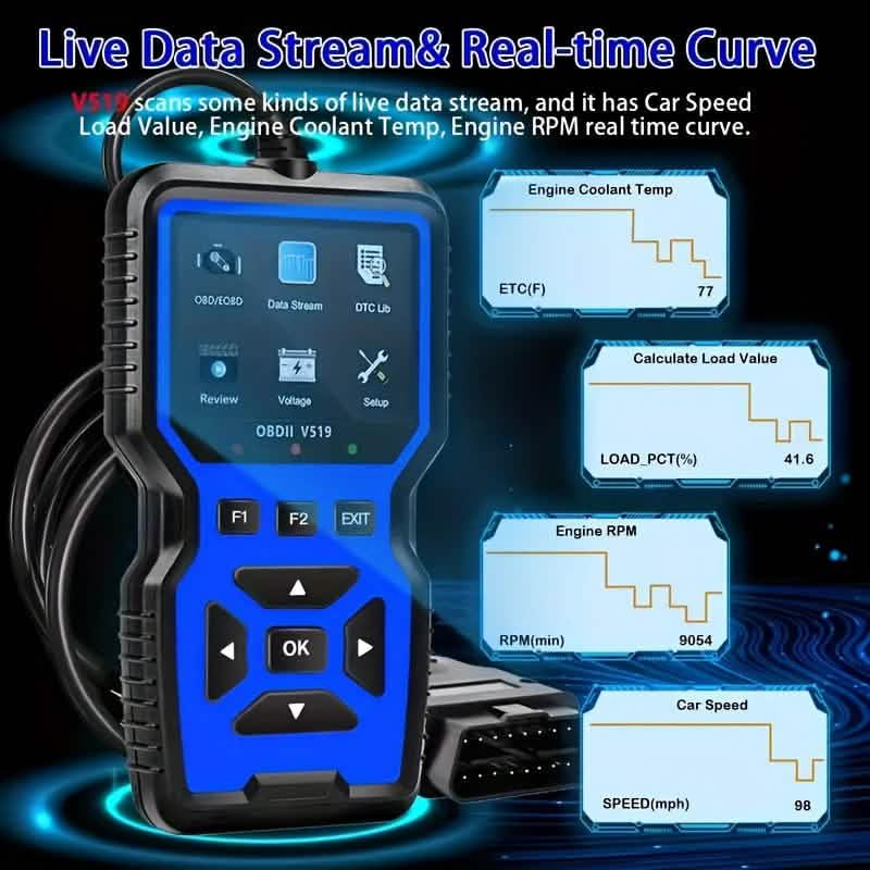 OBD2 Engine Diagnostic Tool – Universal Code Reader (Blue) - Agenda365.com