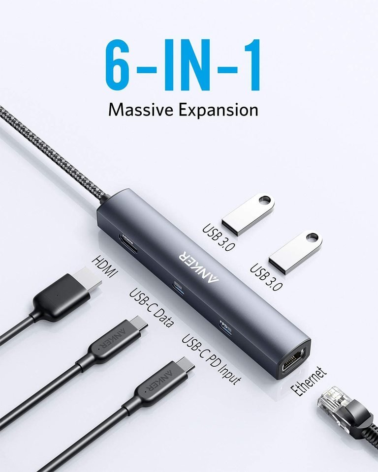 Anker <b>543</b> USB-C Hub (6-in-1, Slim) - Agenda365.com