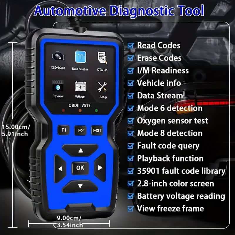 OBD2 Engine Diagnostic Tool – Universal Code Reader (Blue) - Agenda365.com
