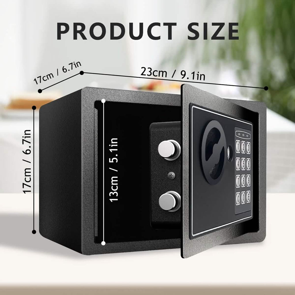 Fireproof Digital Home Safe with Keypad, Sensor Light & Money Bag-Silver - Agenda365.com