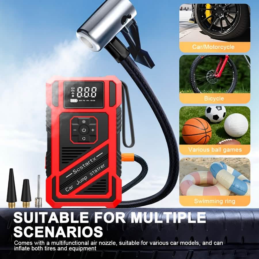 3000A 21V Car Jump Starter & 150PSI Tire Inflator 2-in-1 Portable Compressor - Agenda365.com