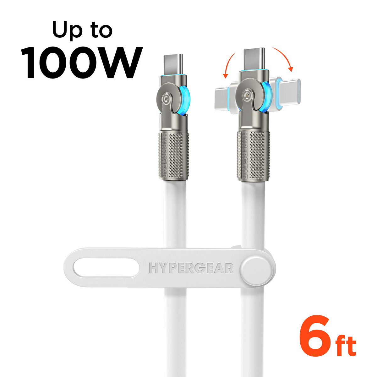 HyperGear Chunky180° 100W USB-C to USB-C Rugged Fast Charge Cable 6ft - Agenda365.com