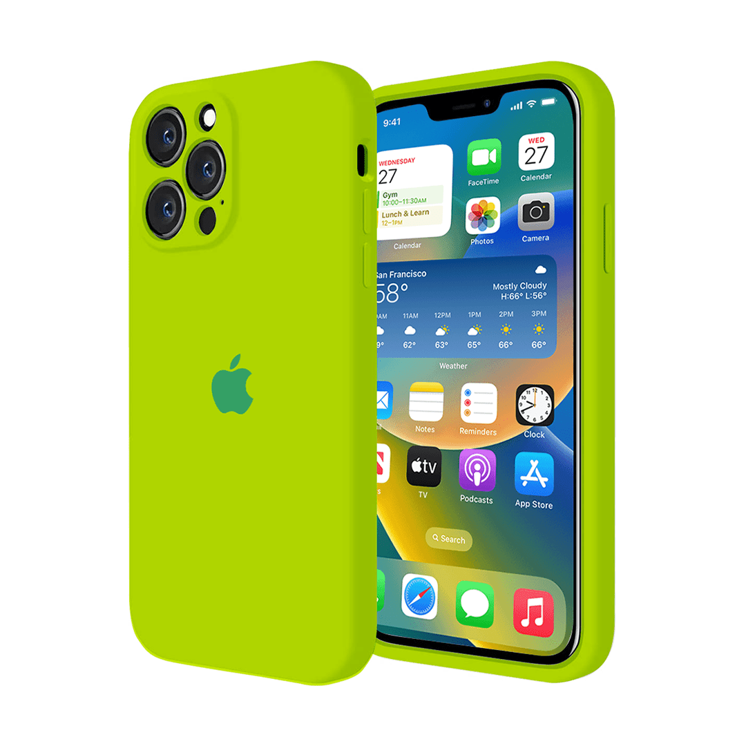 iPhone Camera Protection Silicone Case (Fluorescent Green) - Agenda365.com