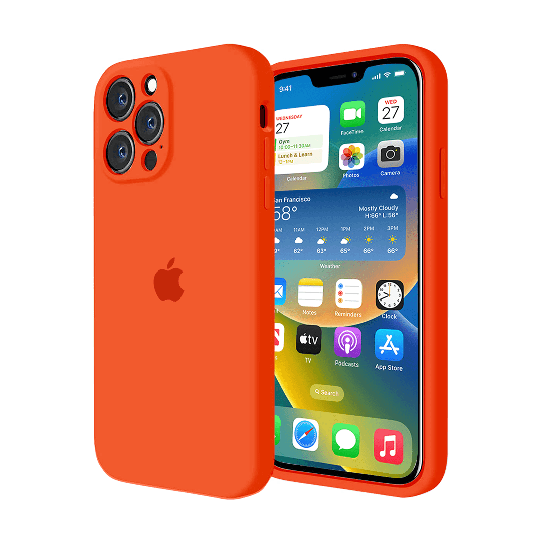 iPhone Camera Protection Silicone Case (Orange) - Agenda365.com