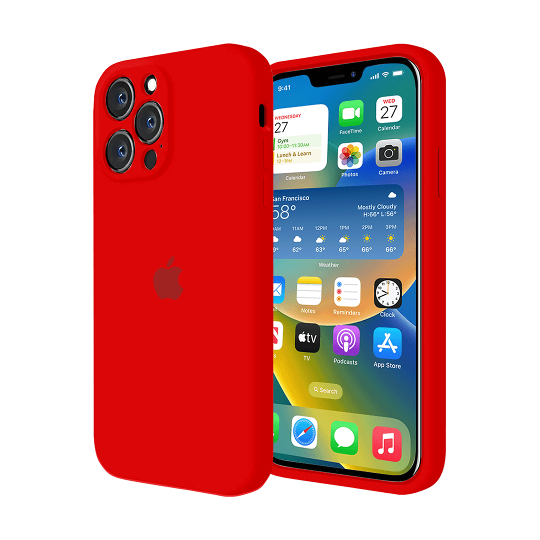 iPhone Camera Protection Silicone Case (Red) - Agenda365.com