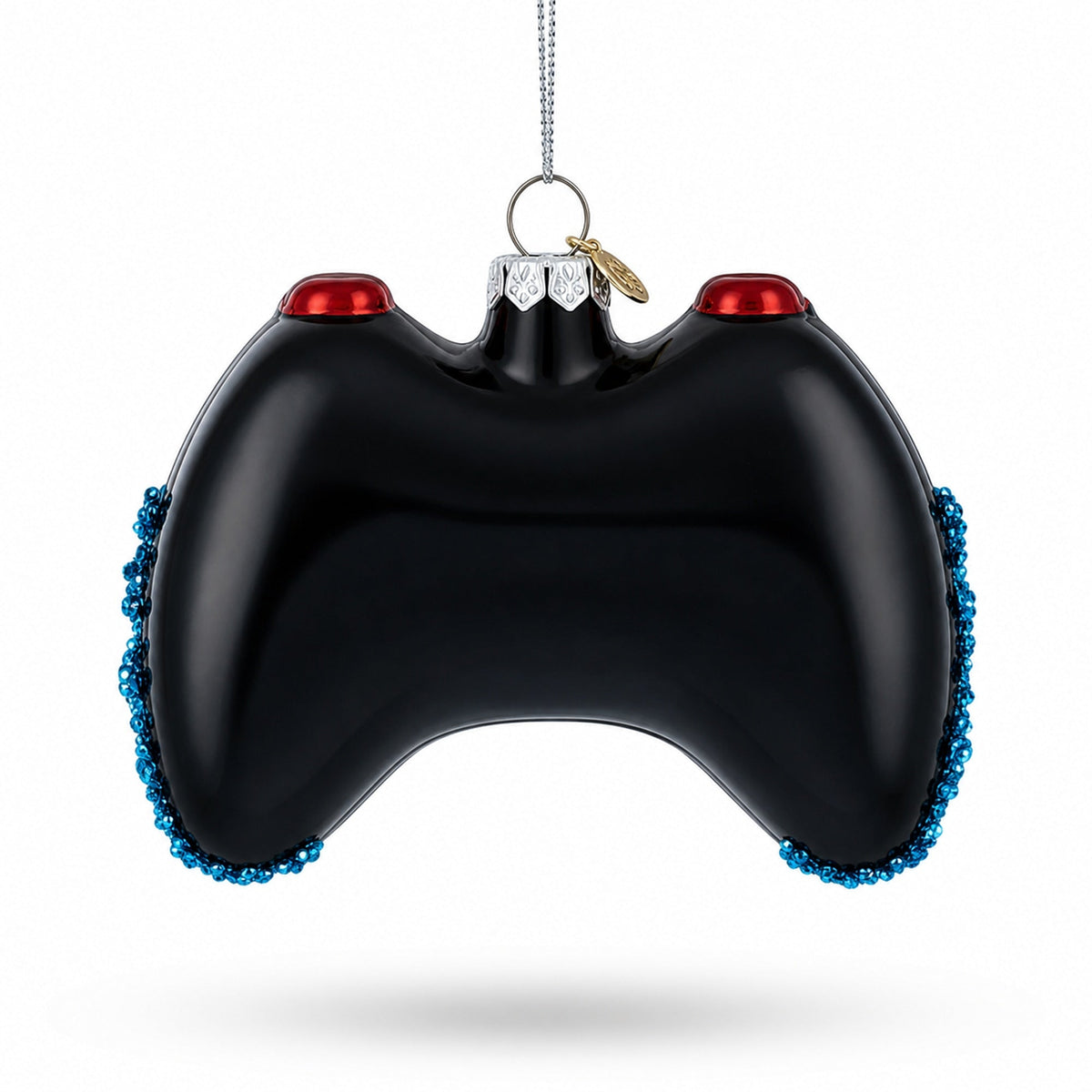Black Video Game Controller Glass Christmas Ornament - Agenda365.com