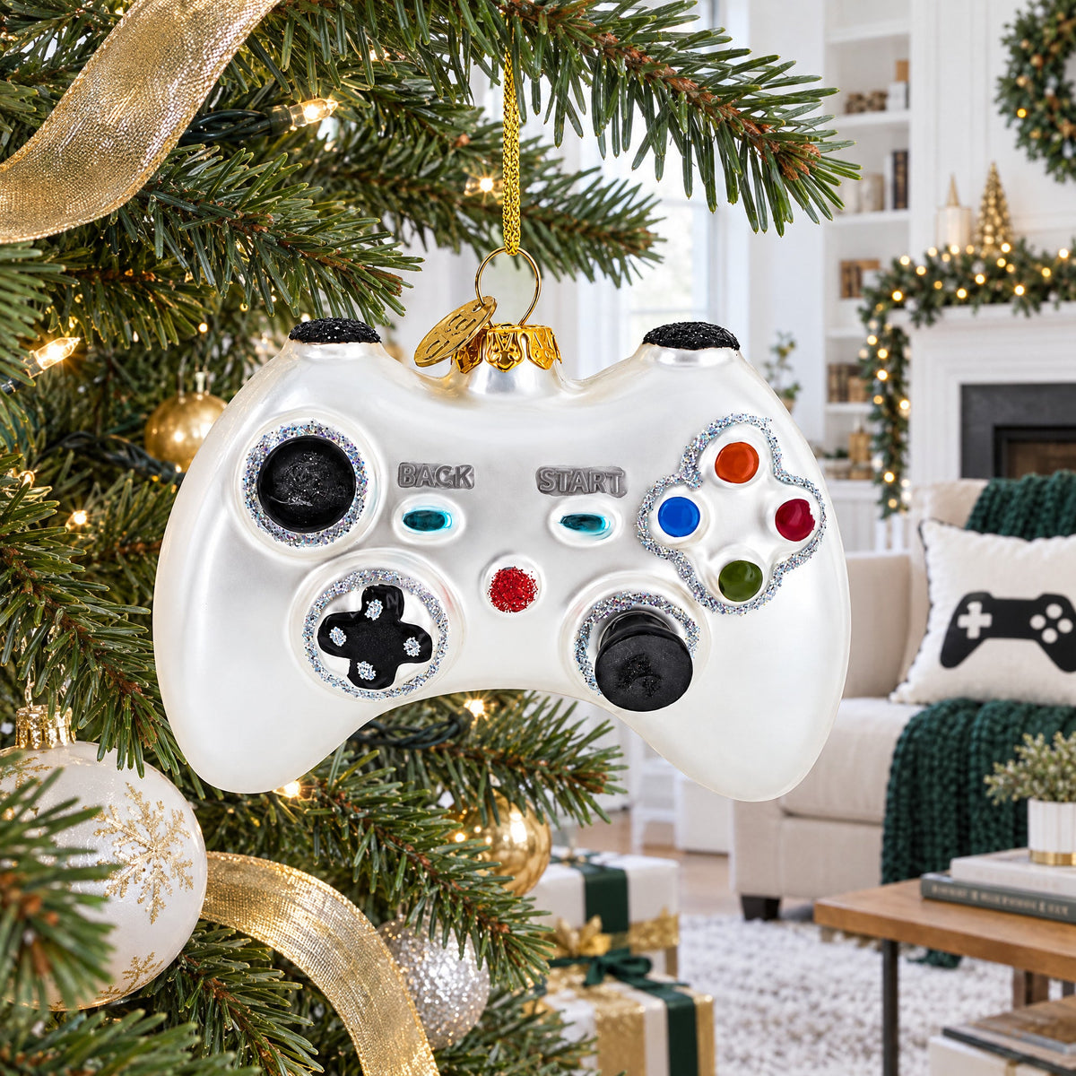 Video Game Controller Glass Christmas Ornament - Agenda365.com