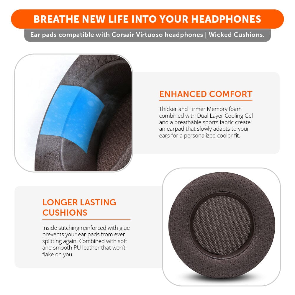 Corsair Virtuoso Earpads - WC FreeZe Cooling Gel - Agenda365.com