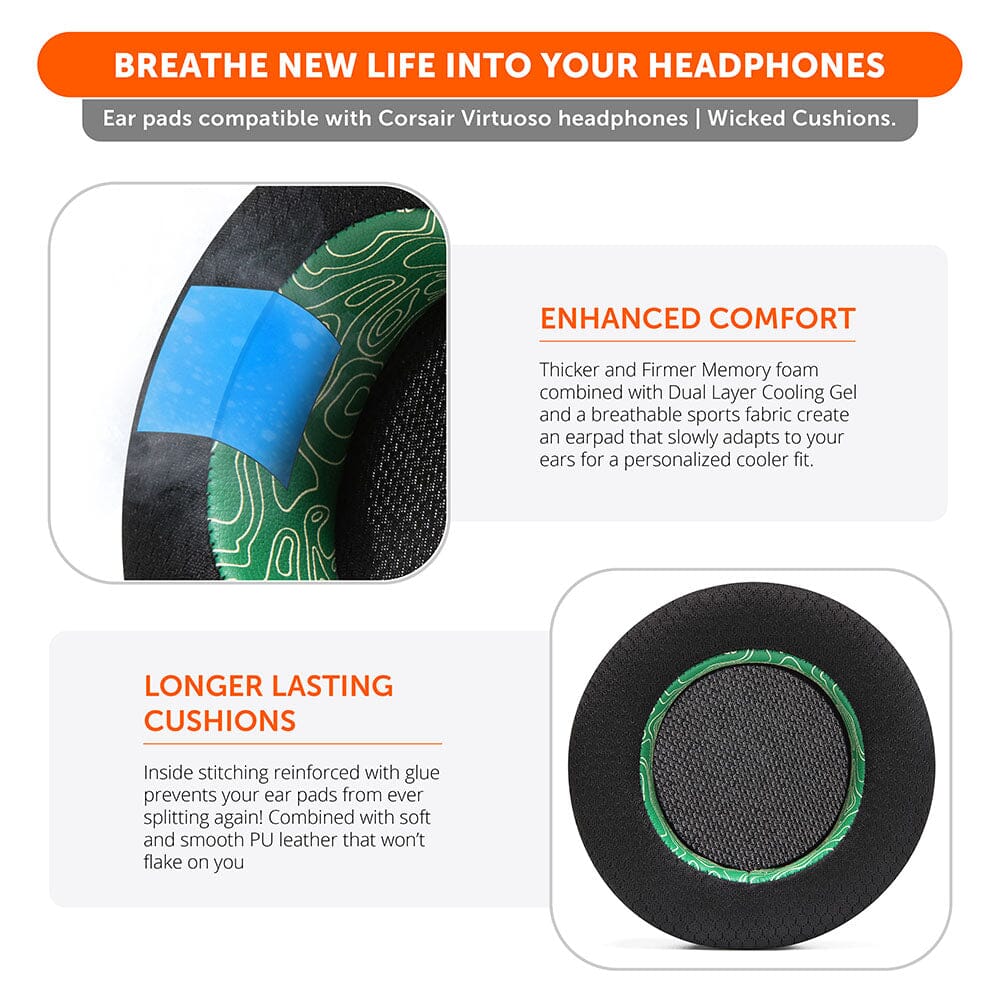 Corsair Virtuoso Earpads - WC FreeZe Cooling Gel - Agenda365.com