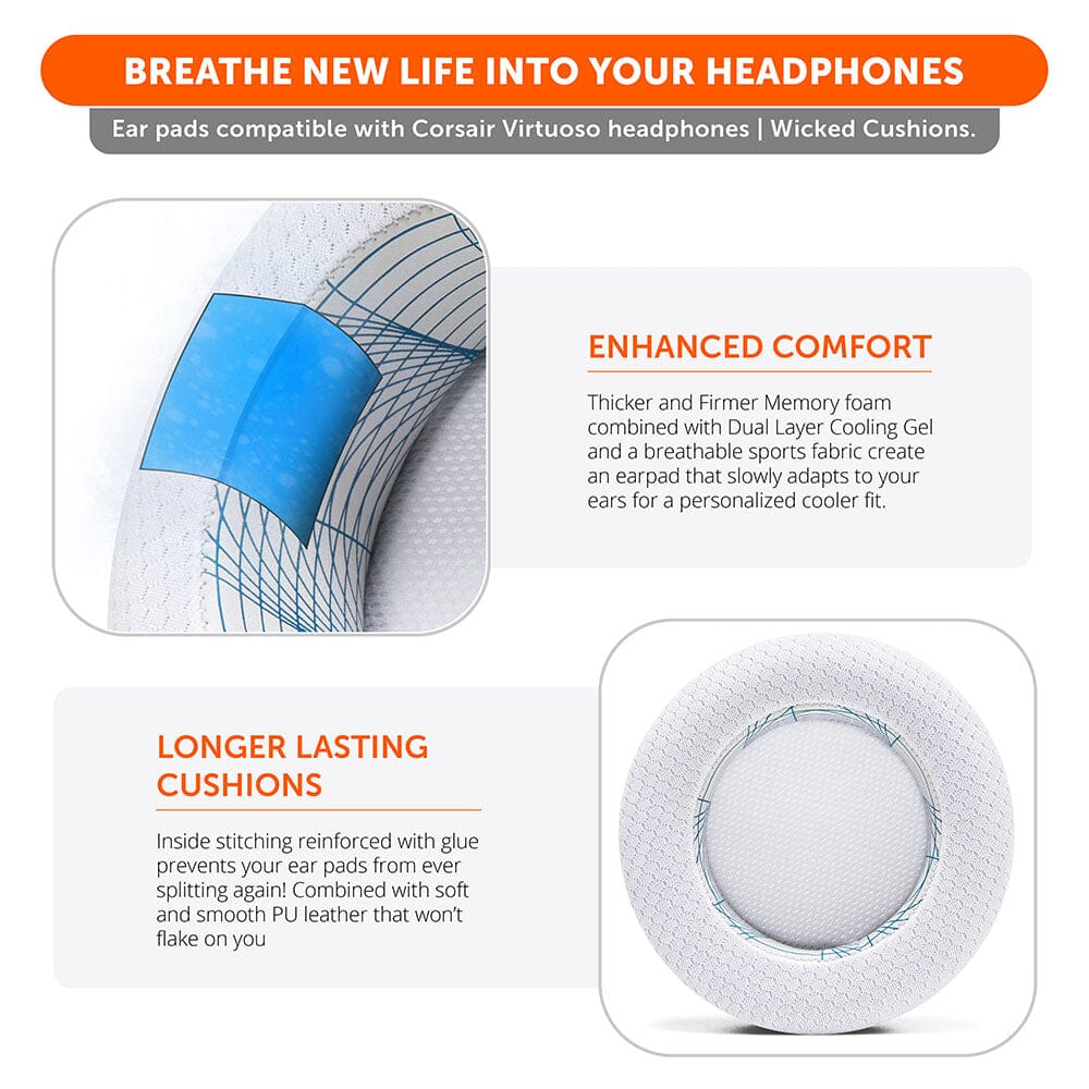 Corsair Virtuoso Earpads - WC FreeZe Cooling Gel - Agenda365.com