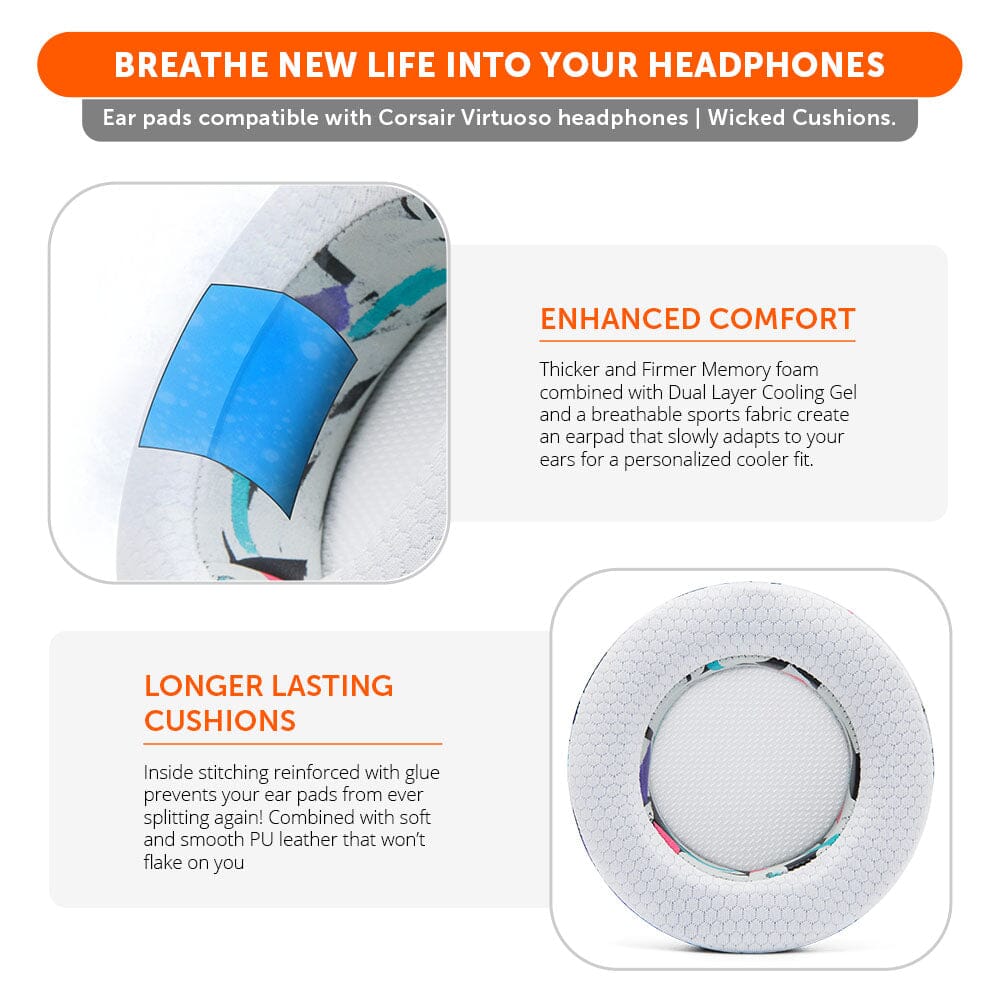 Corsair Virtuoso Earpads - WC FreeZe Cooling Gel - Agenda365.com