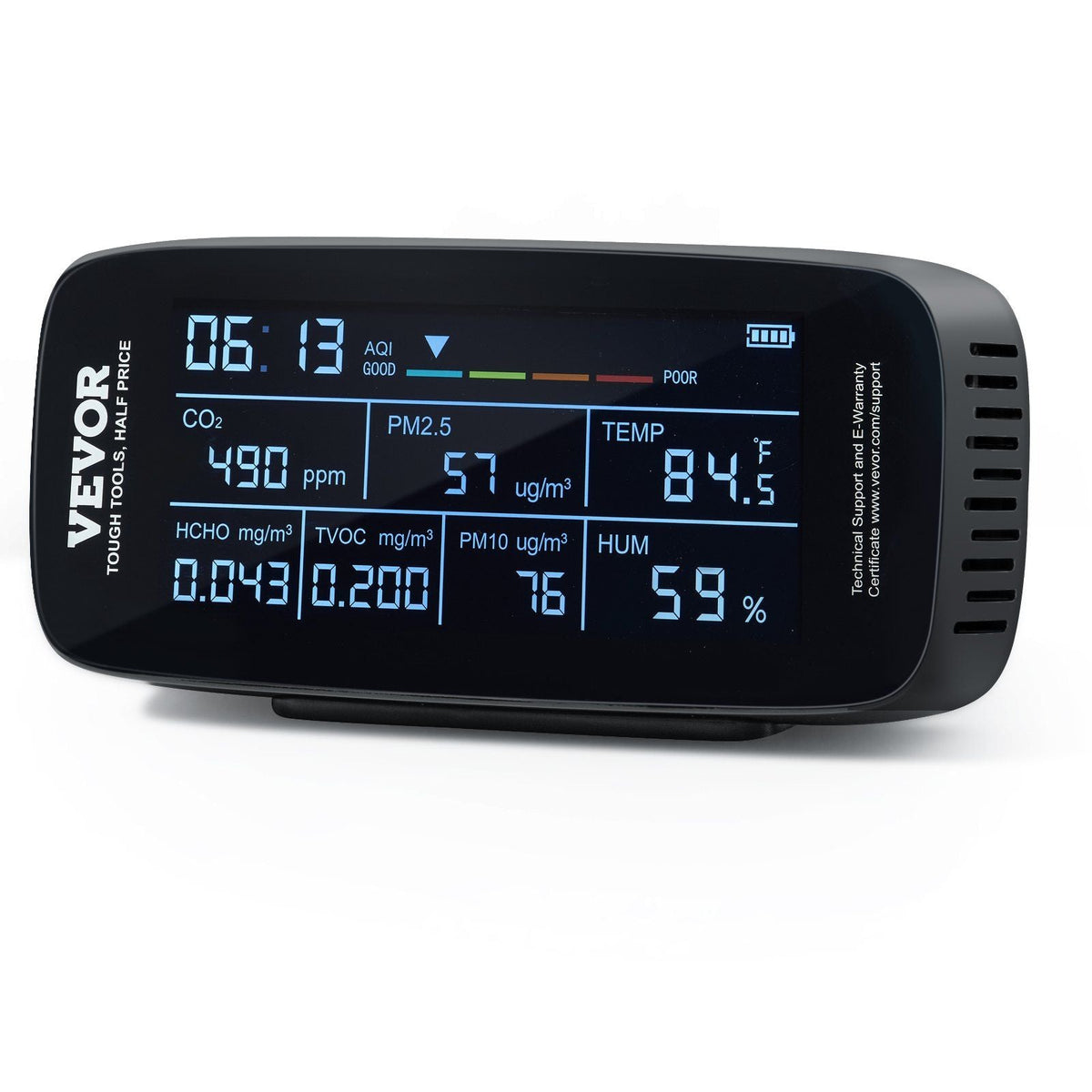 Air Quality Monitor 9-IN-1, CO2, Temperature, Humidity, Formaldehyde TVOC AQI Tester, Professional PM2.5 PM10 PM1.0 Particle Counter for Indoor/Outdoor, Air Quality Meter w/Alarm Thresholds - Agenda365.com