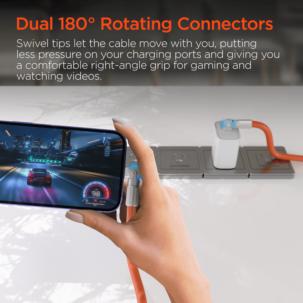 HyperGear Chunky180° 100W USB-C to USB-C Rugged Fast Charge Cable 6ft - Agenda365.com
