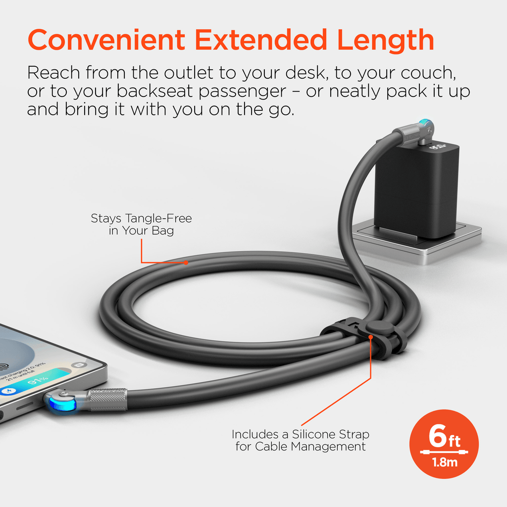 HyperGear Chunky180° 100W USB-C to USB-C Rugged Fast Charge Cable 6ft - Agenda365.com