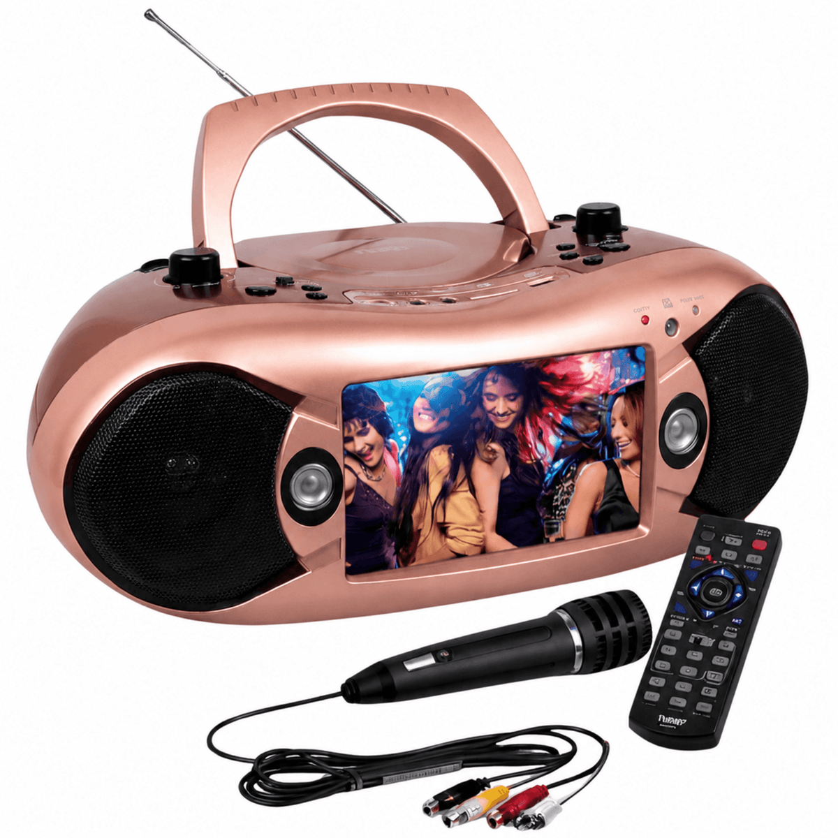 Naxa 7” Bluetooth TV DVD Boombox with Mic Rose Gold - Refurbished - Agenda365.com