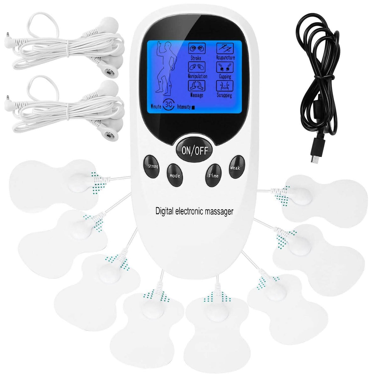 Electric Muscle Stimulator with Electrode Pads Wires - Agenda365.com