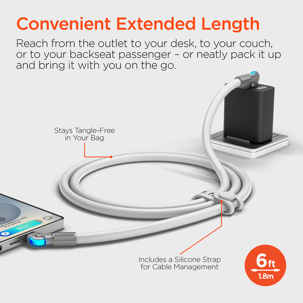 HyperGear Chunky180° 100W USB-C to USB-C Rugged Fast Charge Cable 6ft - Agenda365.com