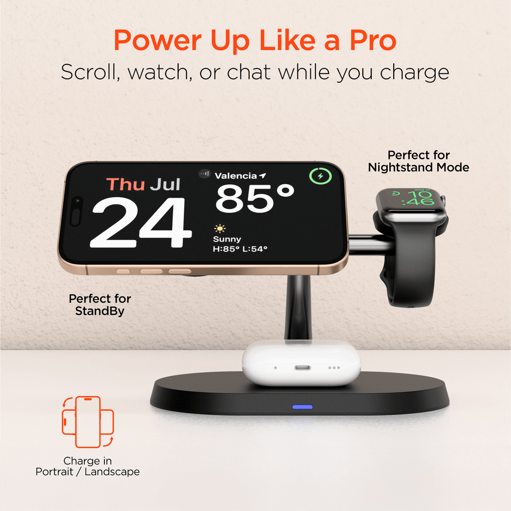 HyperGear MaxCharge Pro 3-in-1 Magsafe Charging Stand - Agenda365.com