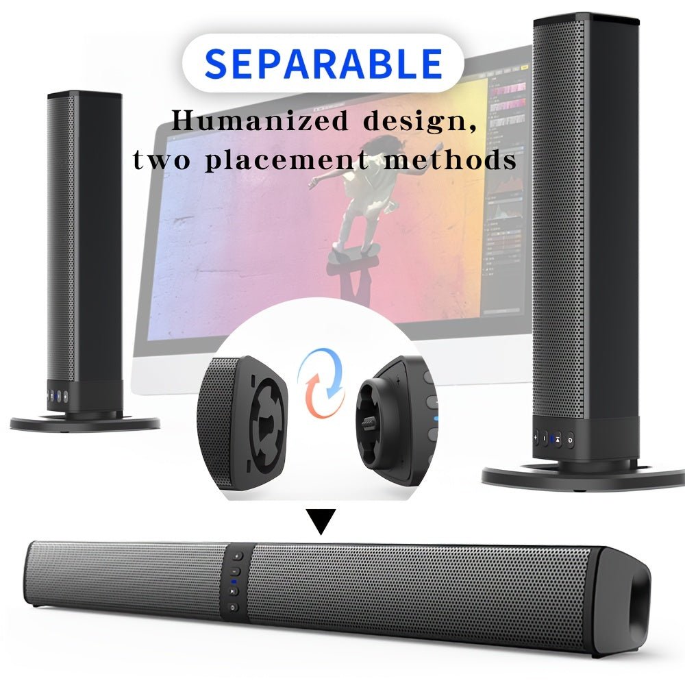 Wireless Soundbar for TV – 2-in-1 Detachable Bluetooth Speaker - Agenda365.com