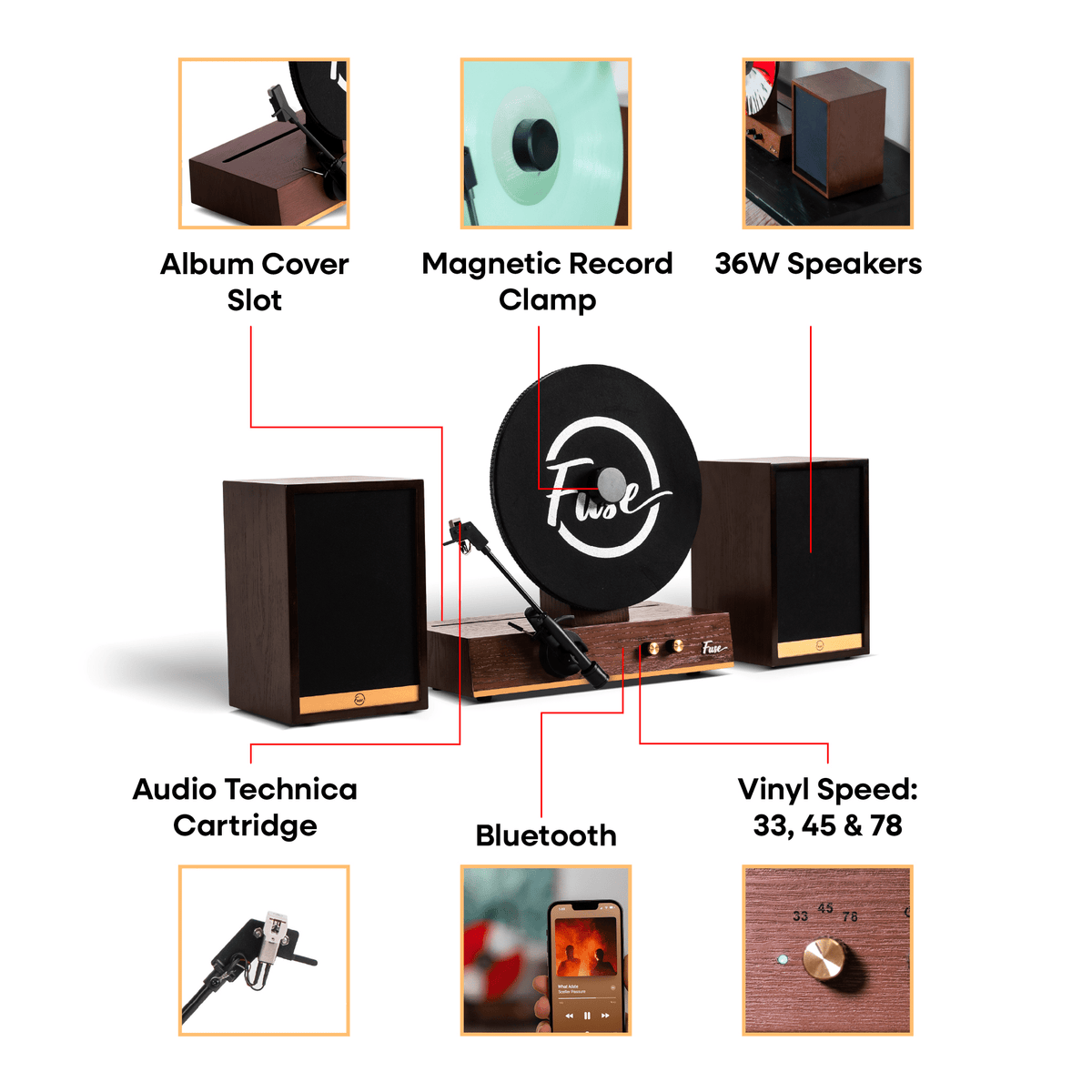 Fuse Audio GLD Vertical Vinyl Record Player - Agenda365.com