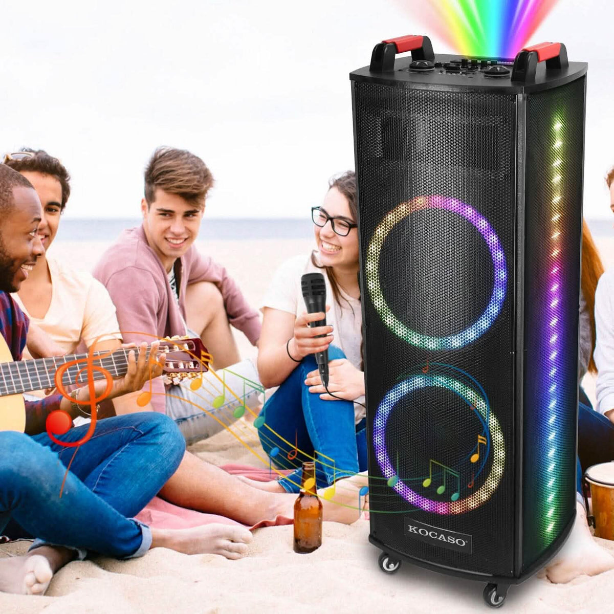 Portable Wireless Party Speaker Colorful Lights DJ PA System - Agenda365.com