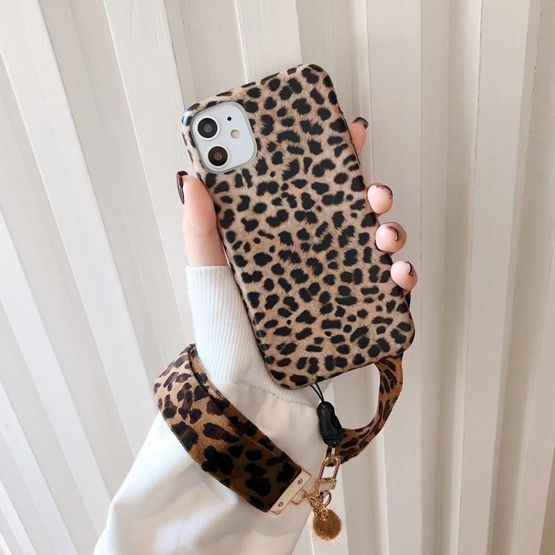 Leopard Print Lanyard iPhone Case - Agenda365.com