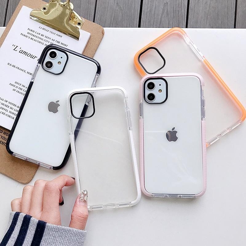 Solid Color Clear Shockproof iPhone Case - Agenda365.com