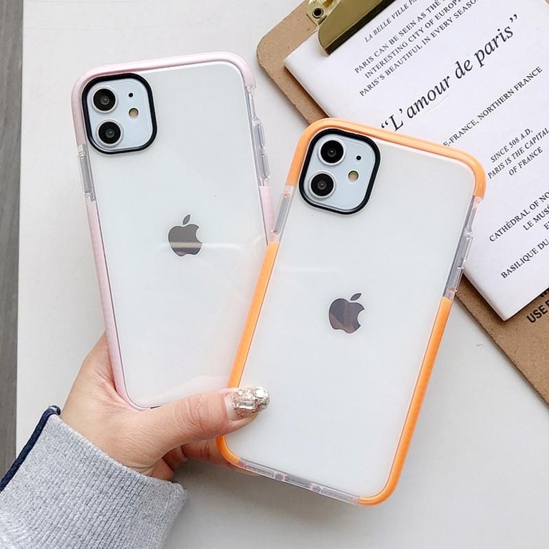 Solid Color Clear Shockproof iPhone Case - Agenda365.com