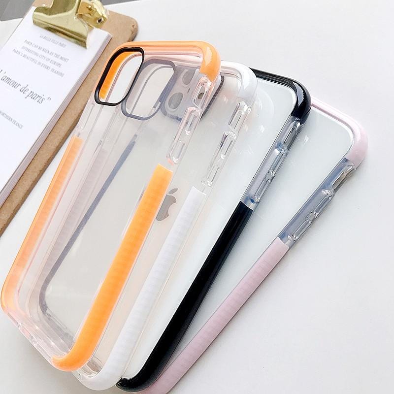 Solid Color Clear Shockproof iPhone Case - Agenda365.com