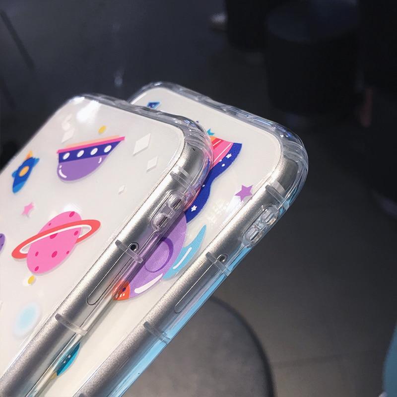 Cartoon Astronaut Planet Transparent iPhone Case - Agenda365.com